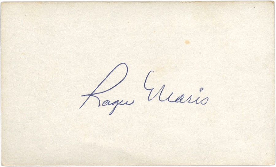 Baseball Autographs - Roger Maris Signed Index Card