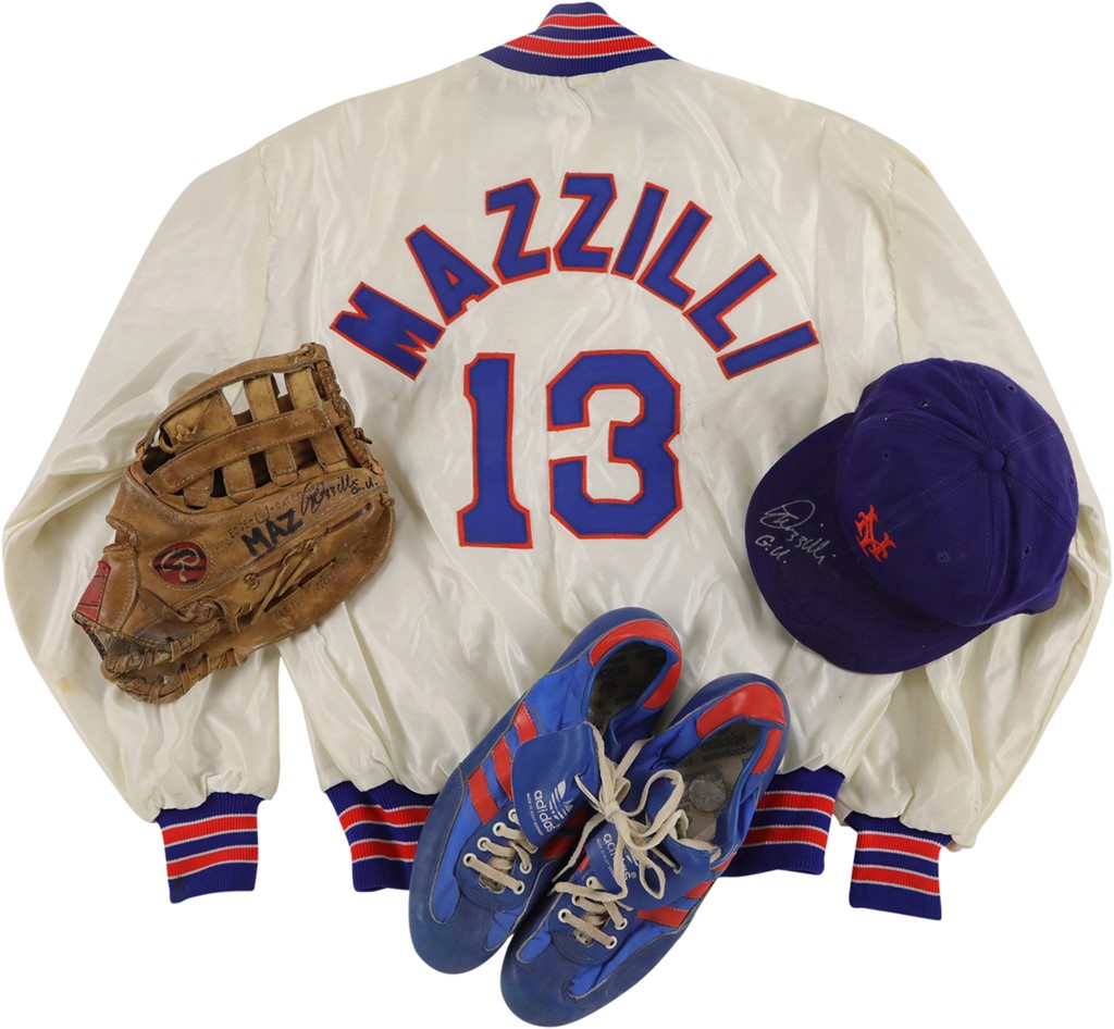 Baseball Equipment - Lee Mazzilli New York Mets Game Used Spikes, Cap, Glove, and Jacket