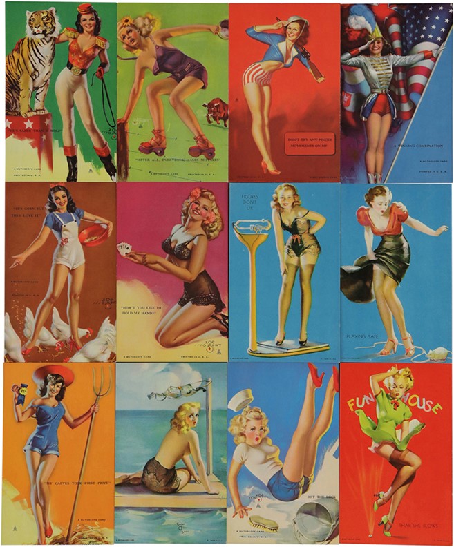 Non-Sports Cards - 1940-1945 Mutoscope Pin-Up Girl Exhibit Card Collection (90)