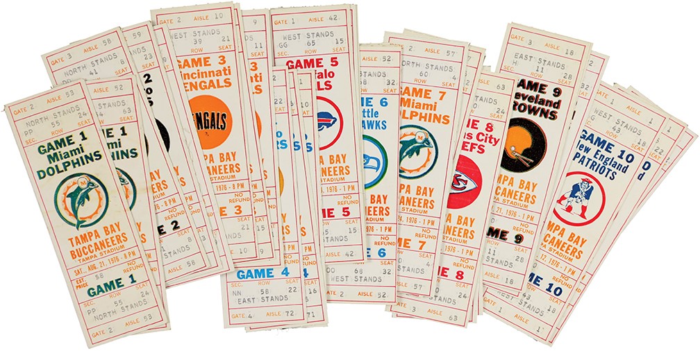 - 1976 Tampa Bay Buccaneers 1st & Worst Season Ever Full Ticket Collection (28)