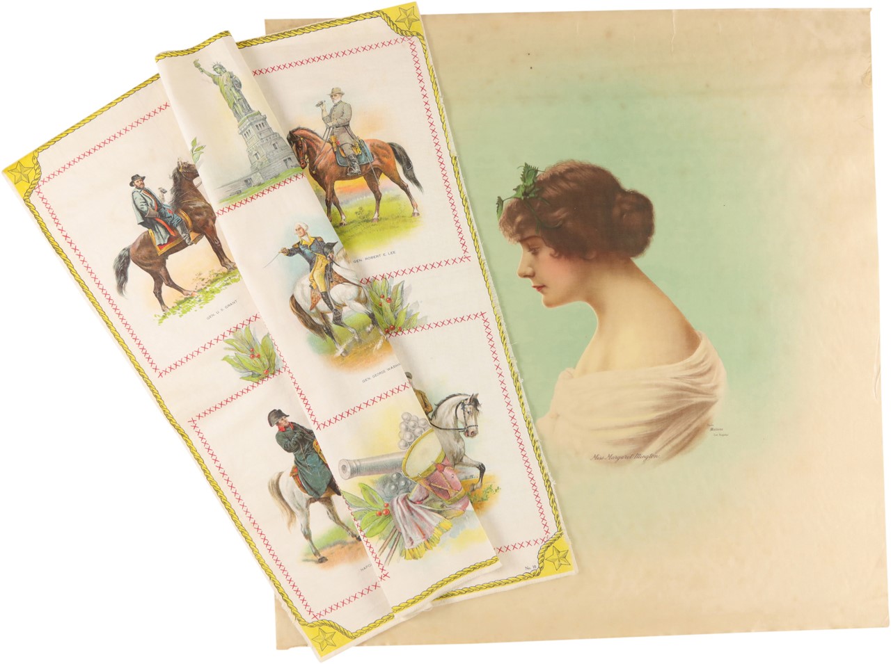 Non-Sports Cards - 1912 S110 Large Silk Premiums Generals & Actress (2)