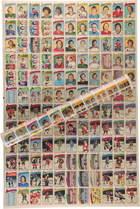 - Two 1976-1977 Uncut OPC Hockey Card Sheets