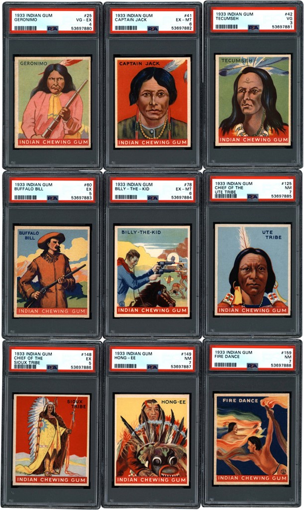 Non-Sports Cards - 1933 R73 Goudey Indian Gum Complete Set (216) with PSA Graded