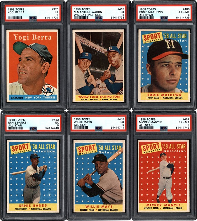 - 1958 Topps Near Complete Set (462/494) with PSA Graded