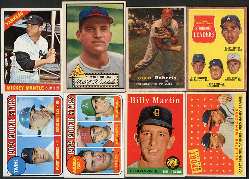 - 1952-69 Topps Baseball Collection with 1952 Topps and Mickey Mantle (66 Cards)