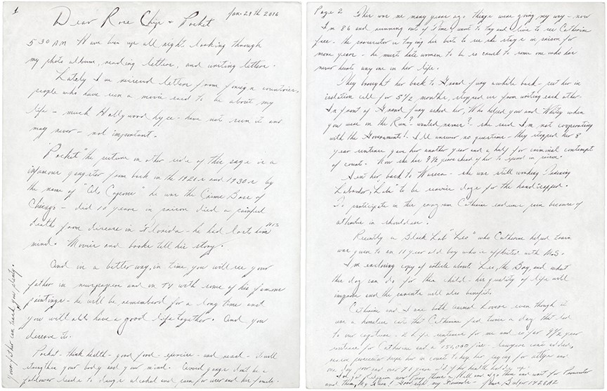 - Whitey Bulger Handwritten "Al Capone" Letter