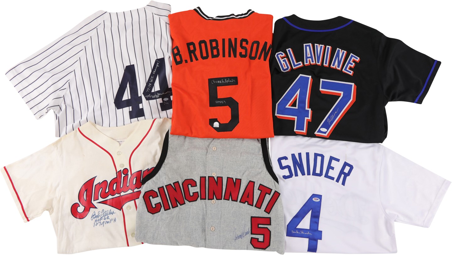 Baseball Autographs - Signed Hall of Famers Baseball Jerseys (15)