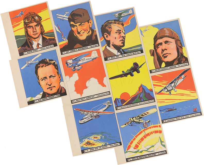 1936 R65 Goudey History of Aviation Complete Set (10)