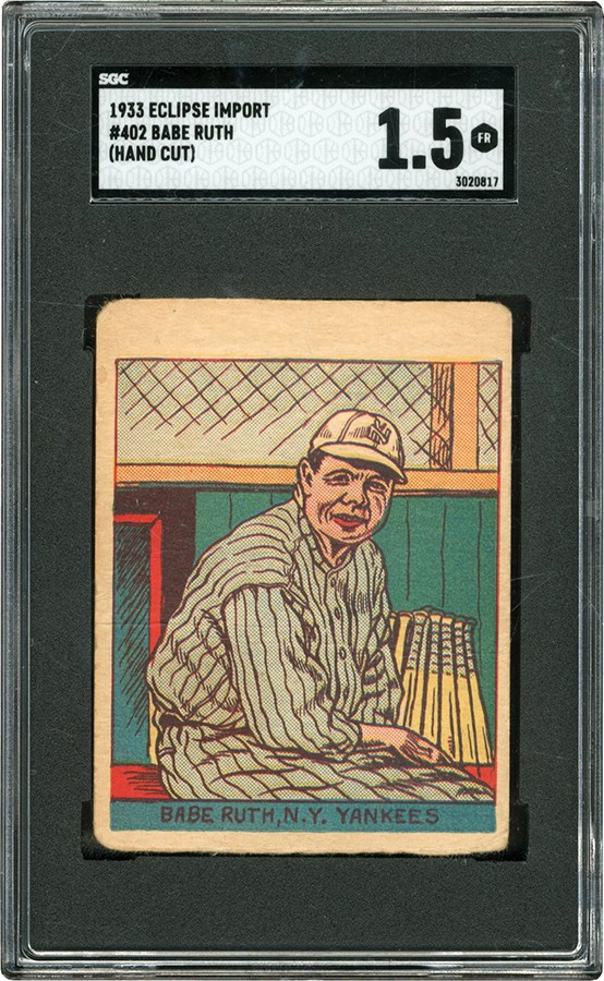 1933 Eclipse Import Hand Cut #402 Babe Ruth (SGC)