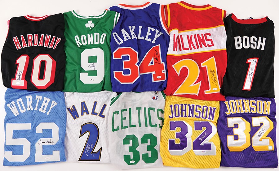 - NBA Hall of Famers and Superstars Signed Jersey Collection (10)