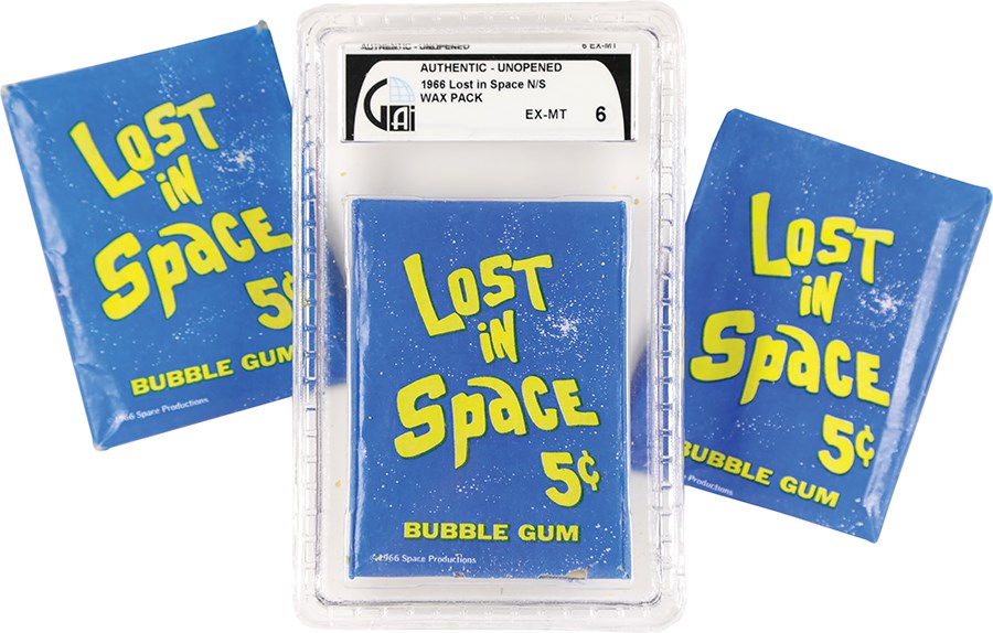 Non-Sports Cards - Three 1966 Lost in Space Wax Packs with GAI Graded