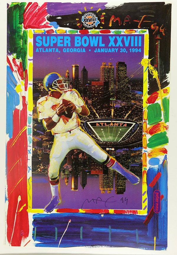 - 1993 and 1994 Peter Max Signed Super Bowl Posters