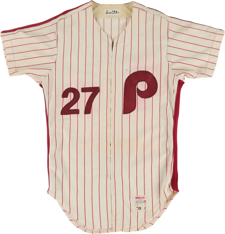 - 1979 Lonnie Smith Philadelphia Phillies Game Worn Jersey