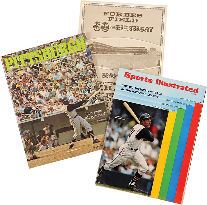 Clemente and Pittsburgh Pirates - Three Publications from the Personal Collection of Roberto Clemente (Vera Clemente Letter)