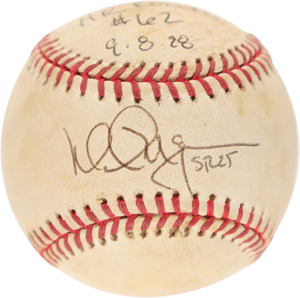 Baseball Equipment - 1998 Mark McGwire Historic 62nd Home Run Game Used and Signed Baseball (PSA)