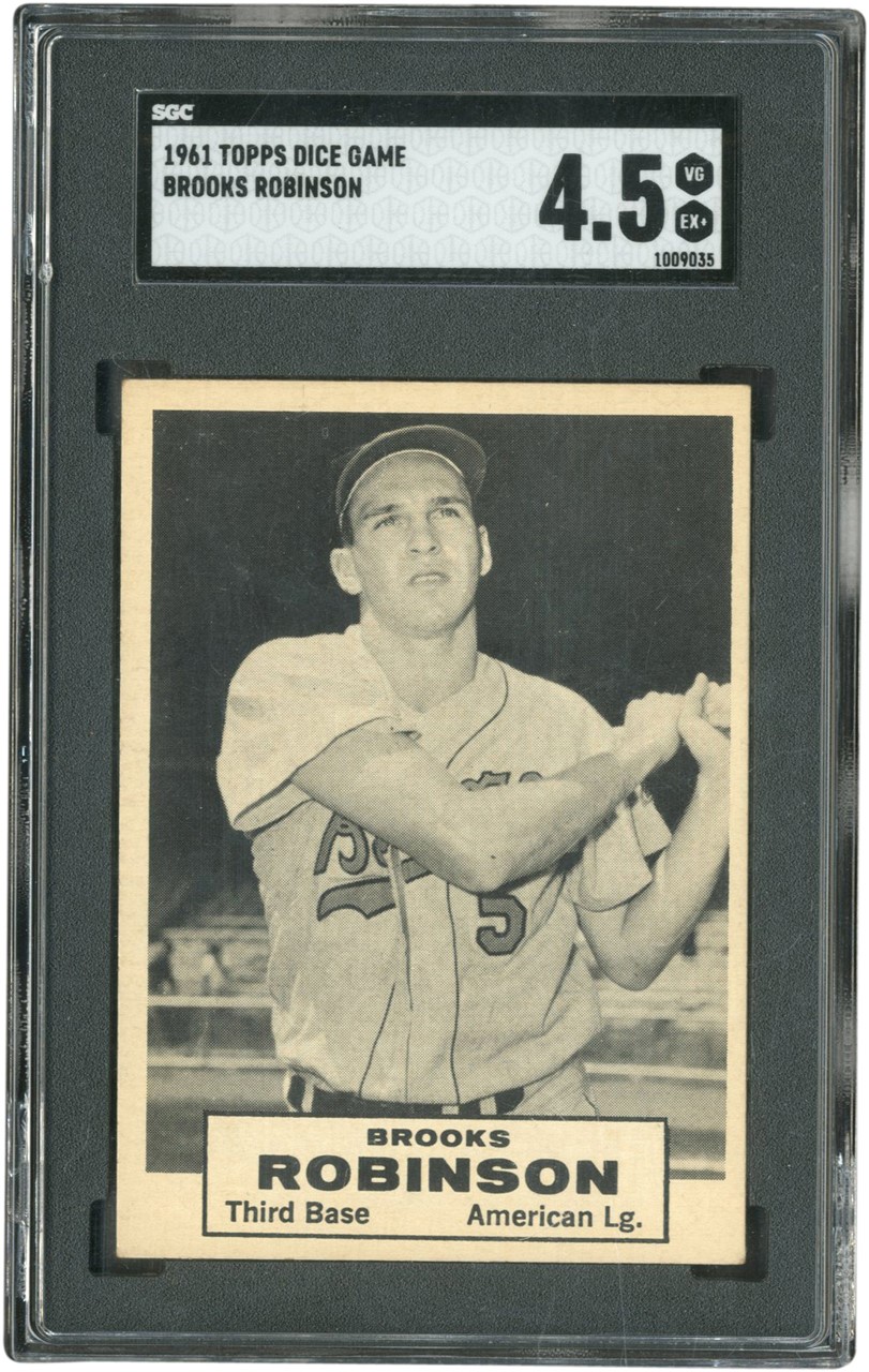 Extremely Scarce 1961 Topps Dice Game Brooks Robinson - Highest Graded SGC Example! SGC VG-EX+ 4.5