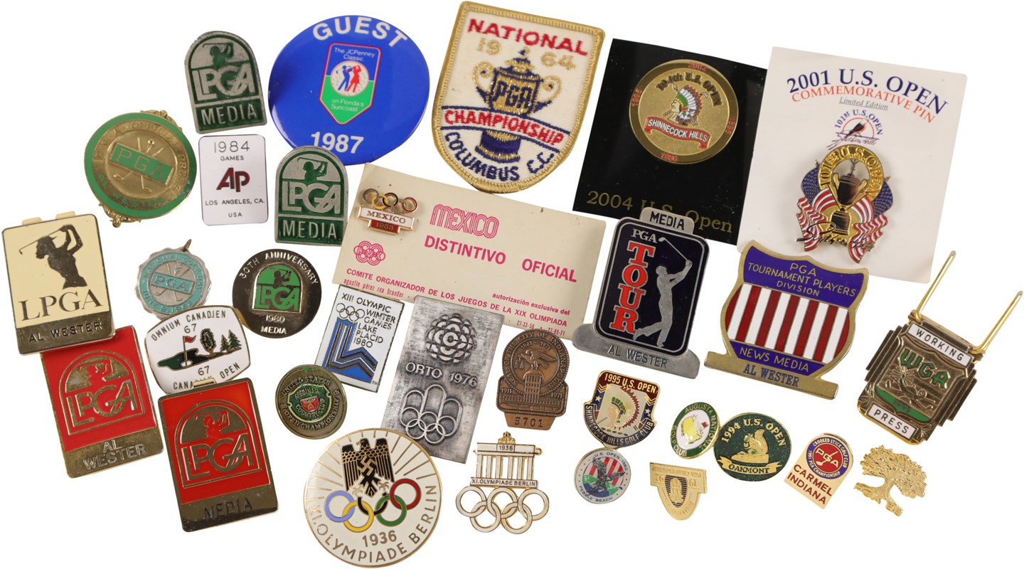PGA & Olympic Comemmorative and Media Pinback Collection (300+)