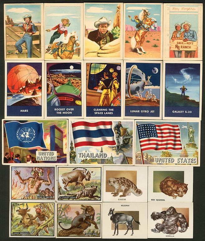 Non-Sports Cards - 1950s Non-Sports Near & Complete Set Quintet - Flags of the World, Animals of the World, Bring 'Em Back Alive, Roy Rogers, Space Patrol