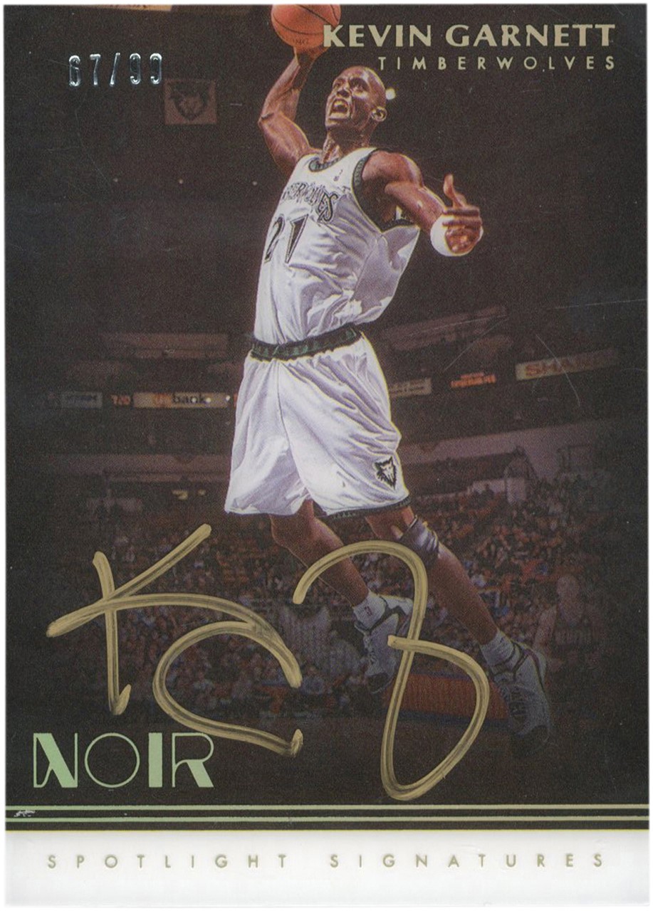 Basketball Cards - 2019-20 Panini Noir Spotlight Signatures Kevin Garnett Autograph 67/99