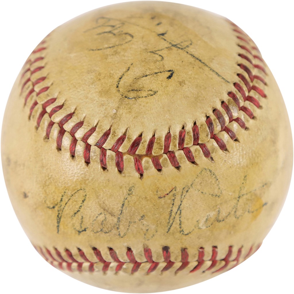 Baseball Autographs - 1940s Babe Ruth & Ty Cobb Multi-Signed Baseball (JSA)