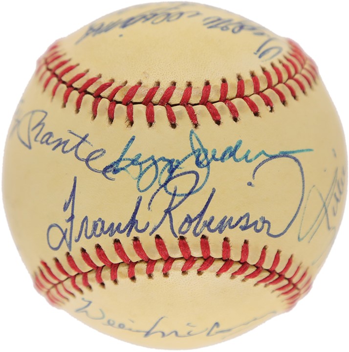 Baseball Autographs - 500 Home Run Club Signed Baseball w/11 Signatures (PSA)