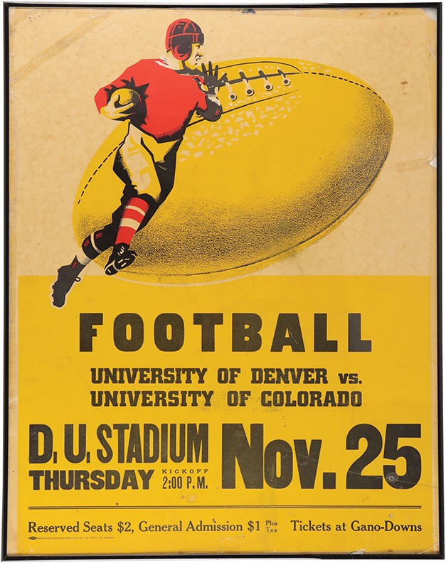 - Great University of Denver vs. University of Colorado Football Advertising Poster