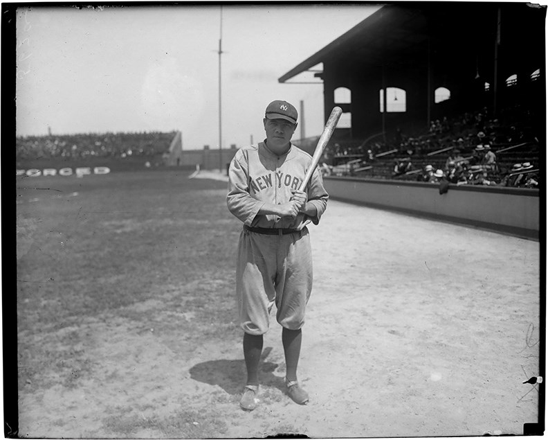 Vintage Sports Photographs - Babe Ruth Posed Glass Plate Negative