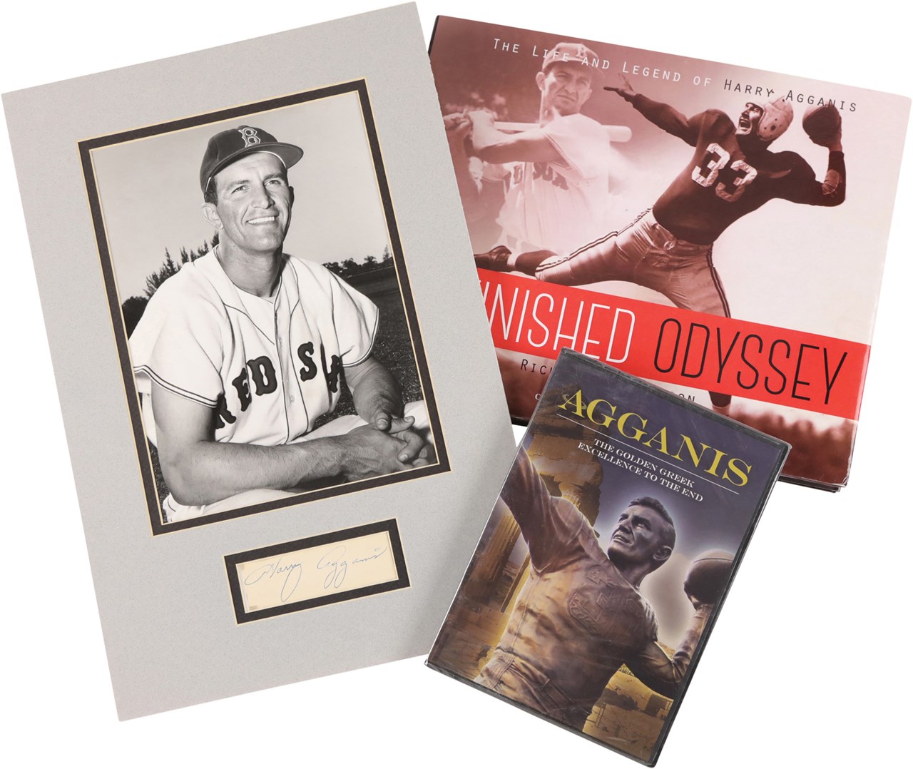 Baseball Autographs - Harry Agganis Signature Display