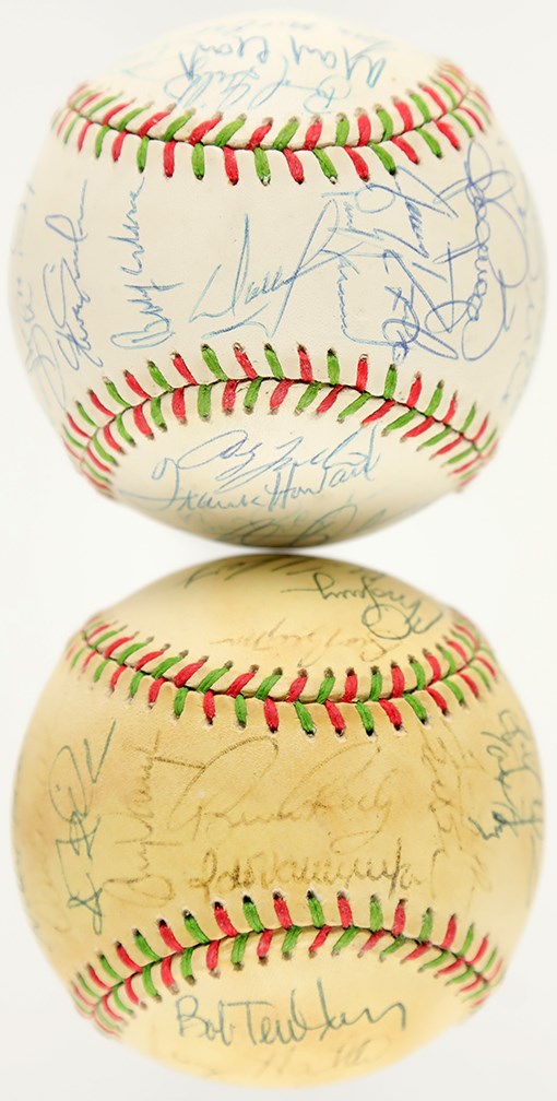 1996 Padres and Mets Team Signed Baseballs From The First Major League Baseball Game Held In Mexico