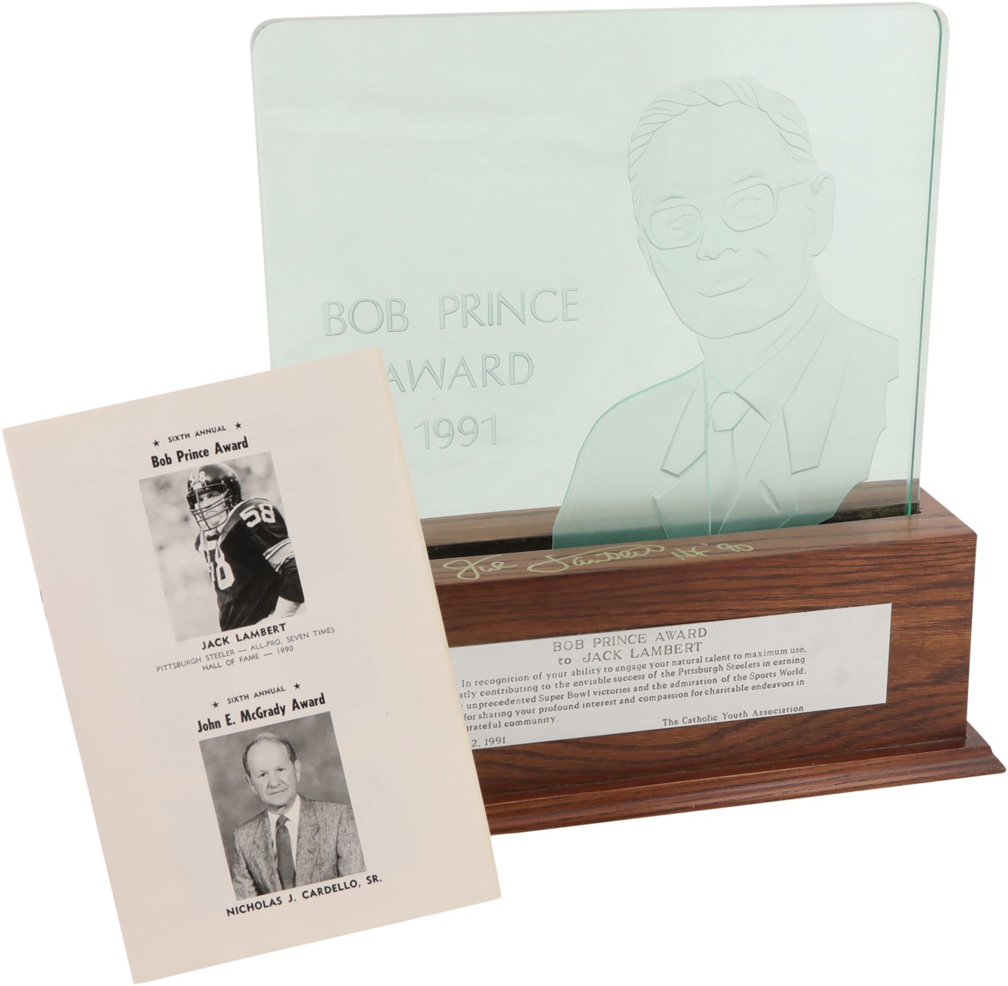 The Jack Lambert Collection - 1991 Bob Prince Award Presented to Jack Lambert