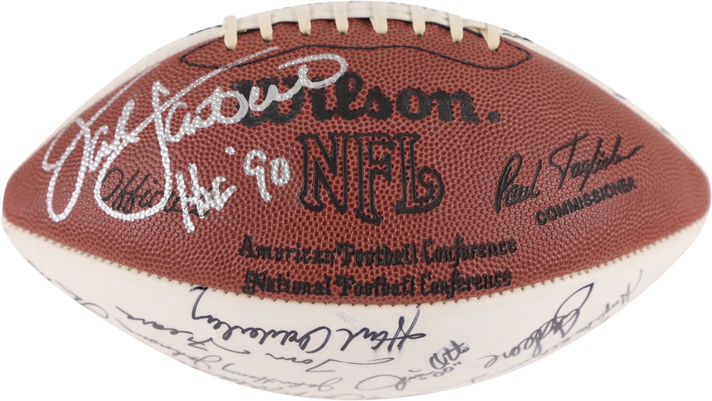 - 1990 Hall of Fame Enshrinement Signed Football Presented to Jack Lambert