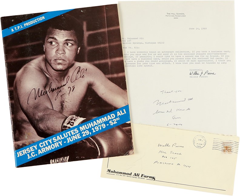 - (2) Muhammad Ali Signed W/ Magazine & Letter JSA/PSA