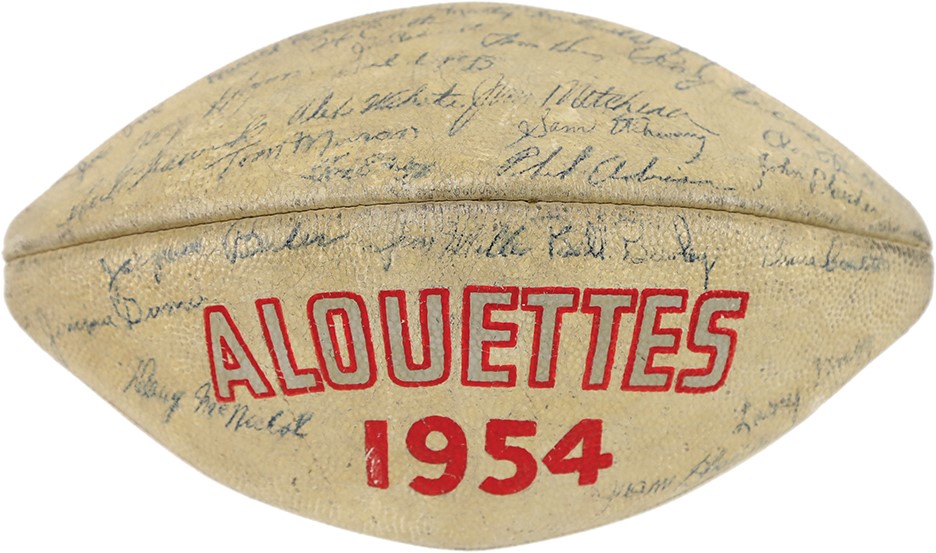 1954 Montreal Alouettes CFL Team Signed Presentational Football