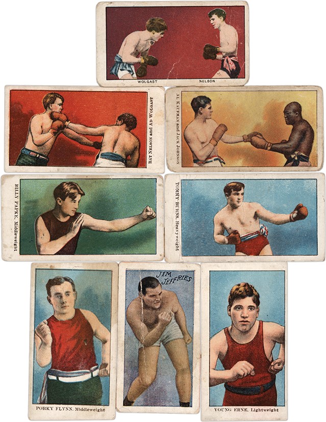 - 1910 E77 E80 & E-UNC Caramel Boxing Card Collection (24)