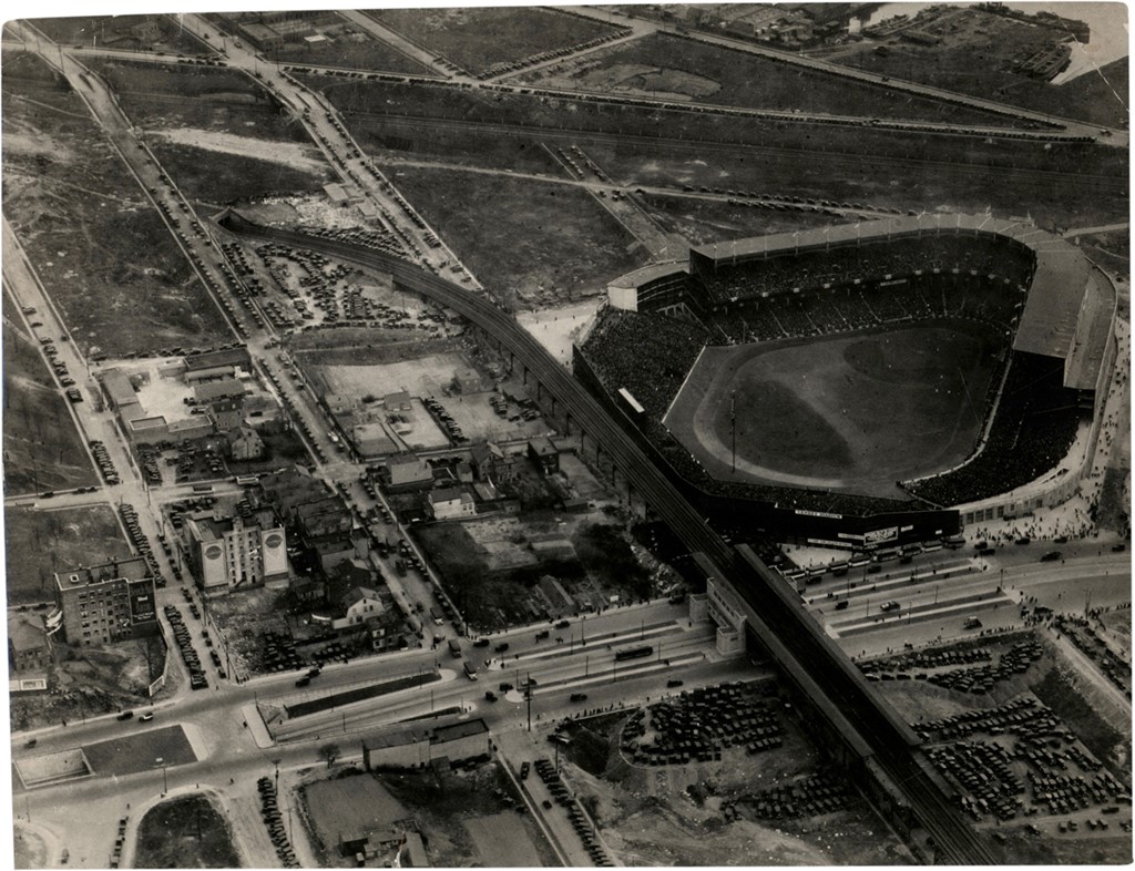 Early Aerial View of Yankee Stadium Photograph (PSA Type I)
