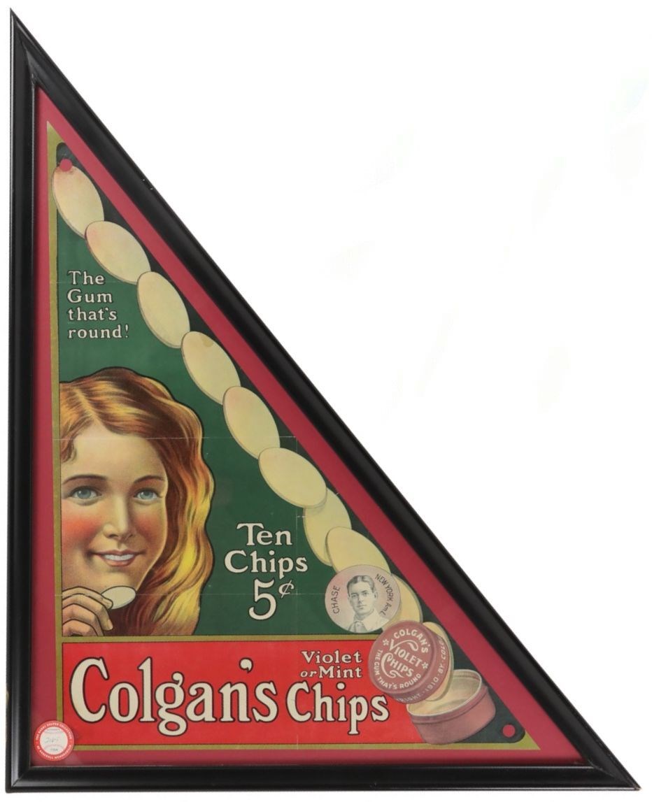 - 1909 Hal Chase Colgan's Chips Advertising Display (ex-Halper Sotheby's Auction)