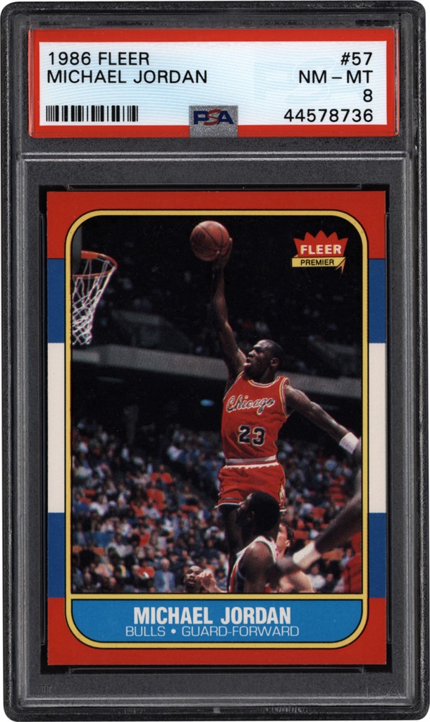 Basketball Cards - 1986 Fleer Basketball Complete Set with Stickers (143) feat. PSA 8 Jordan Rookie