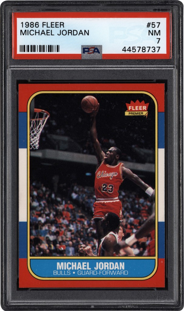 Basketball Cards - 1986 Fleer Basketball Complete Set with Stickers (143) feat. PSA 7 Jordan Rookie