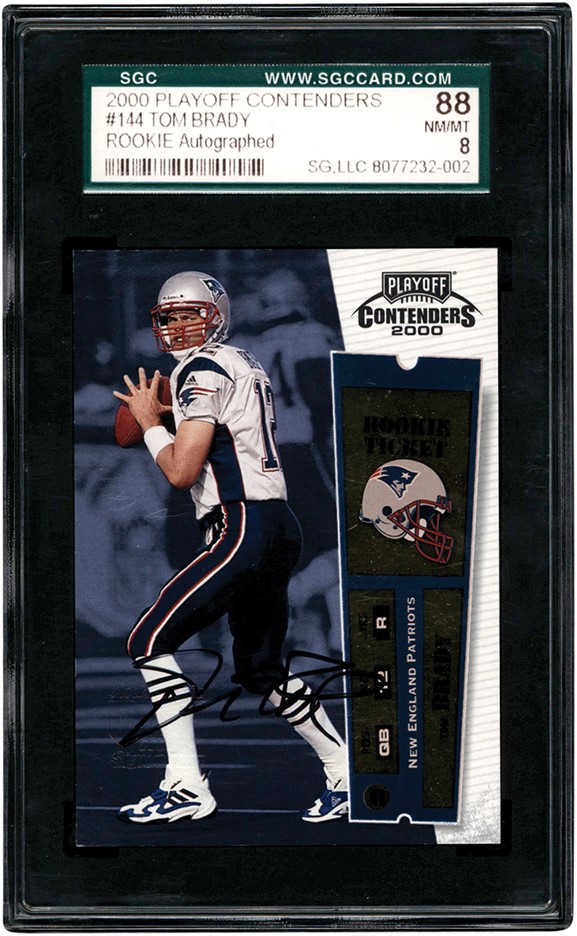 - 2000 Playoff Contenders #144 Tom Brady Autographed Rookie SGC NM-MT 8