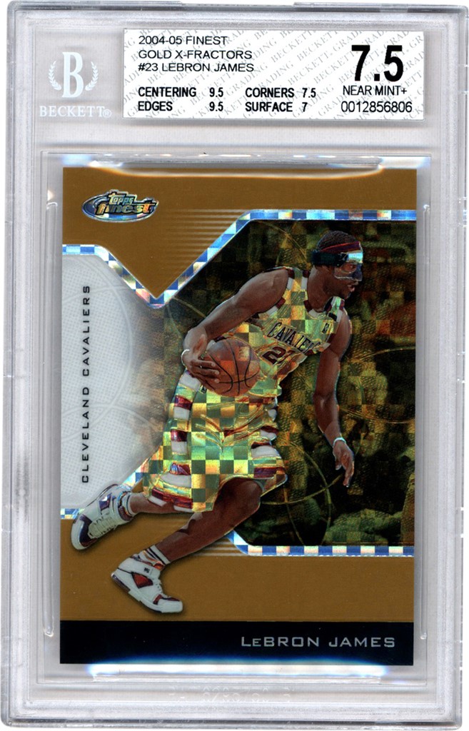 - 2005 Topps Finest Gold X-Fractor #23 LeBron James 2/5 BGS NM+ 7.5