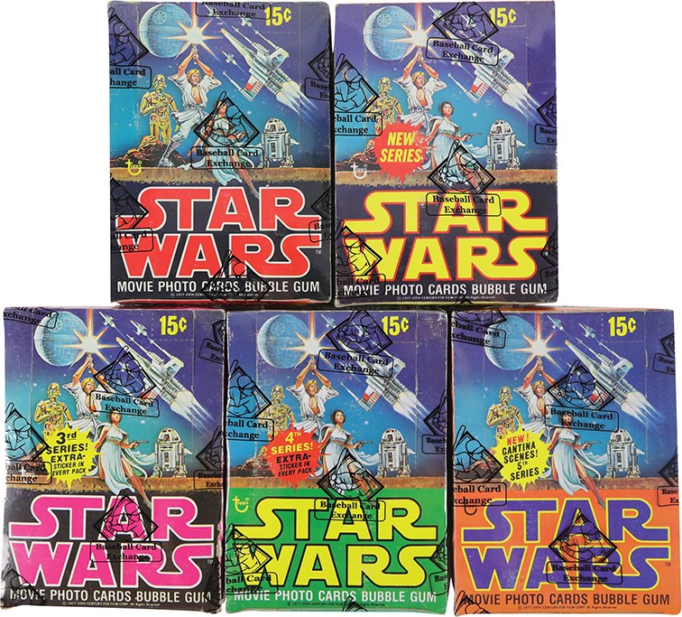 Non-Sports Cards - Topps Star Wars Series 1 Thru 5 Unopened Wax Boxes (BBCE)