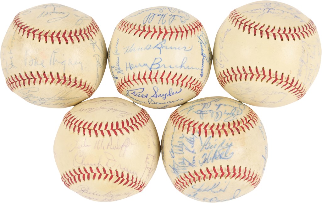 Baseball Autographs - 1960s Team-Signed Baseballs Gifted by Ralph Houk