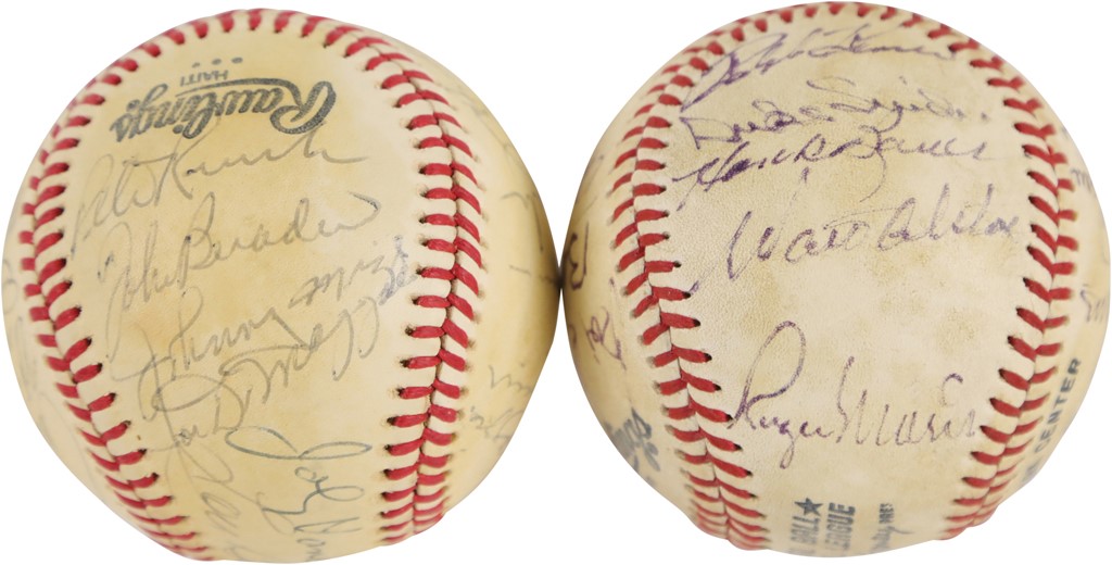 Baseball Autographs - Old Timers & Hall of Famers Signed Baseballs with Maris & DiMaggio (PSA)
