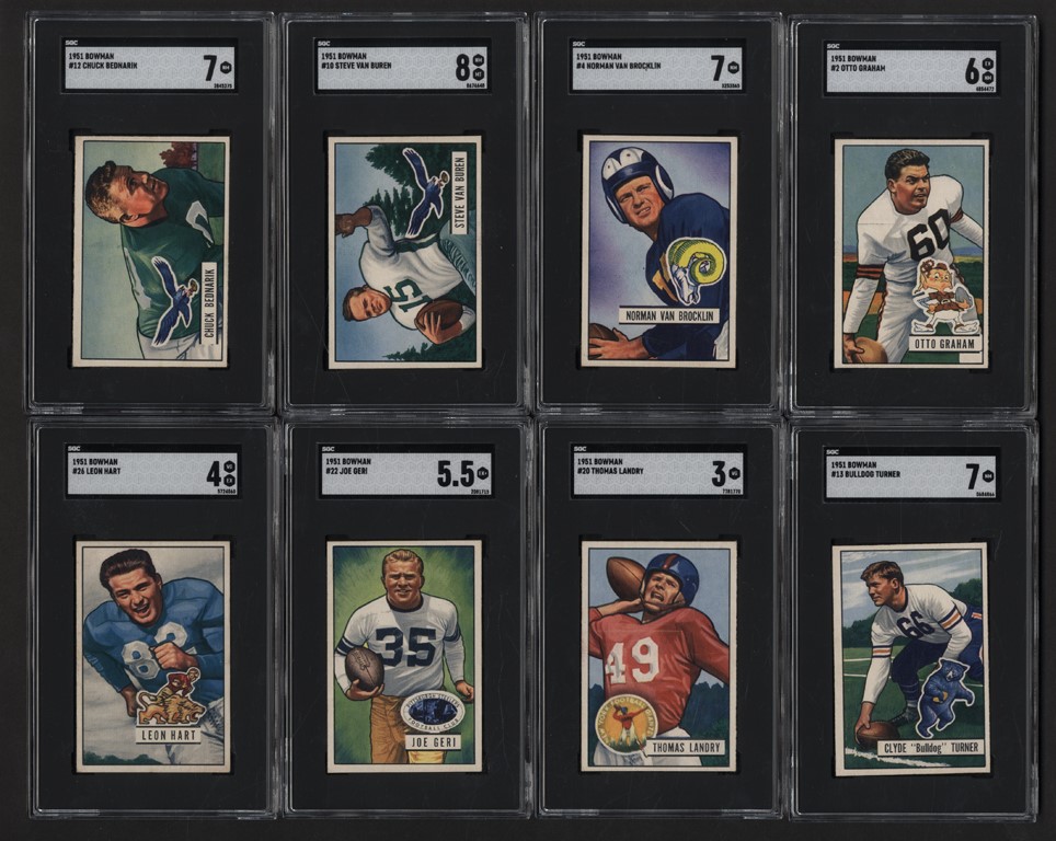 - 1951 Bowman Football Complete Set (144) with SGC Graded