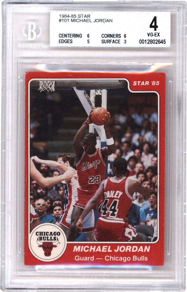- 1984-85 Star Basketball #101 Michael Jordan Rookie BGS VG-EX 4