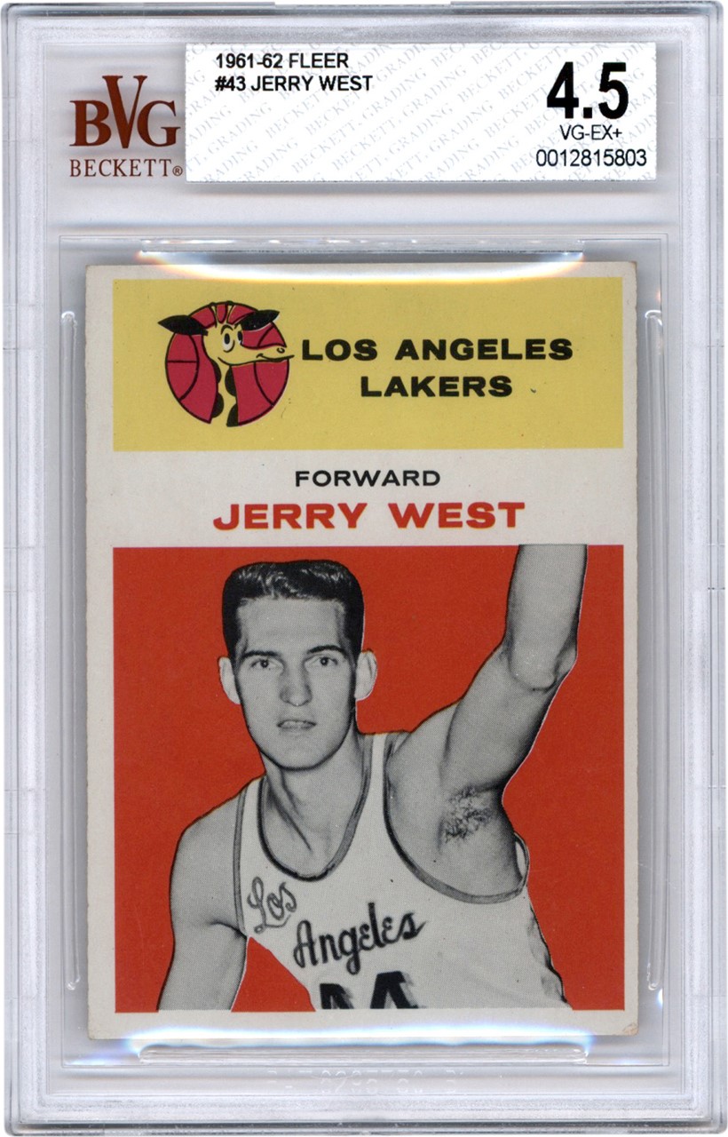 - 1961 Fleer #43 Jerry West Rookie BVG VG-EX+ 4.5