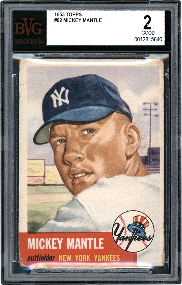 - 1953 Topps #82 Mickey Mantle BVG GOOD 2