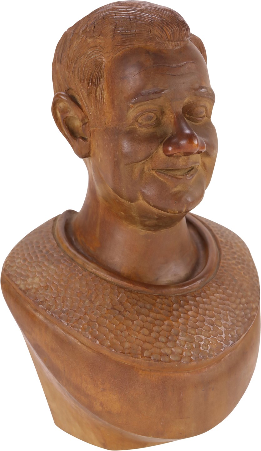 Ruth and Gehrig - Fantastic 1930s Babe Ruth Hand-Carved Folk Art Bust