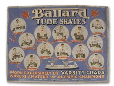 - 1928 Toronto Varsity Grads Olympic Champions Advertising Sign (22x29”)