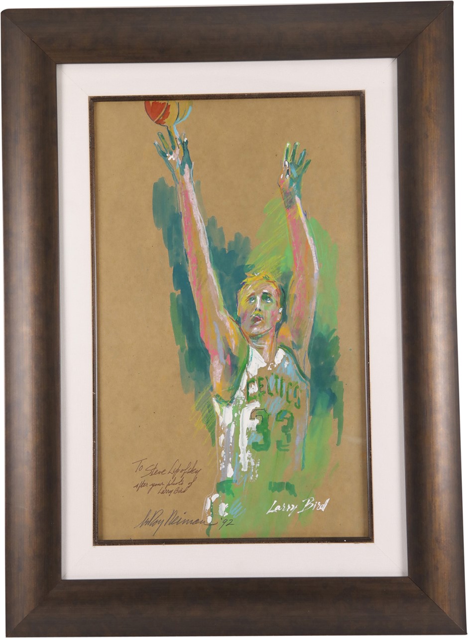 - 1992 Larry Bird Original Painting by Leroy Neiman - Presented to Celtics Photographer